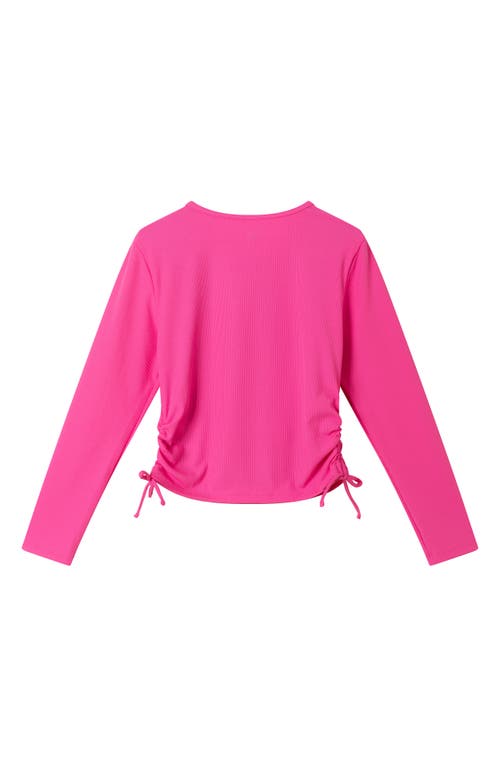 ANDY & EVAN ANDY & EVAN KIDS' RUCHED RIB LONG SLEEVE RASHGUARD