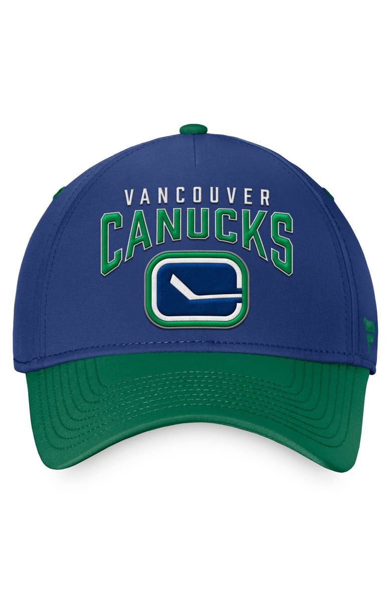 FANATICS Men's Fanatics Branded Blue/Green Vancouver Canucks Fundamental 2-Tone Flex Hat, Alternate, color, 
