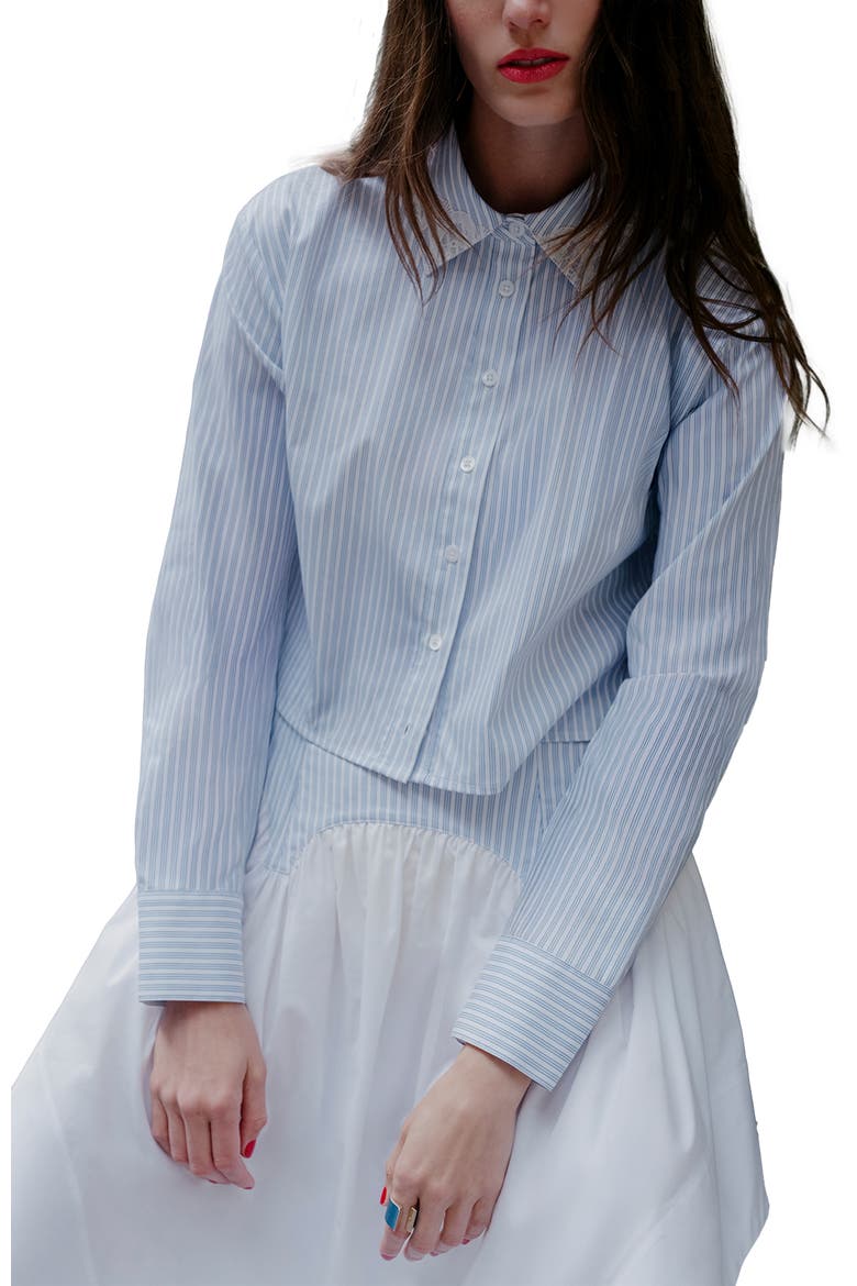 Poplin Button Down Shirt, Main, color, East Hampton Stripe