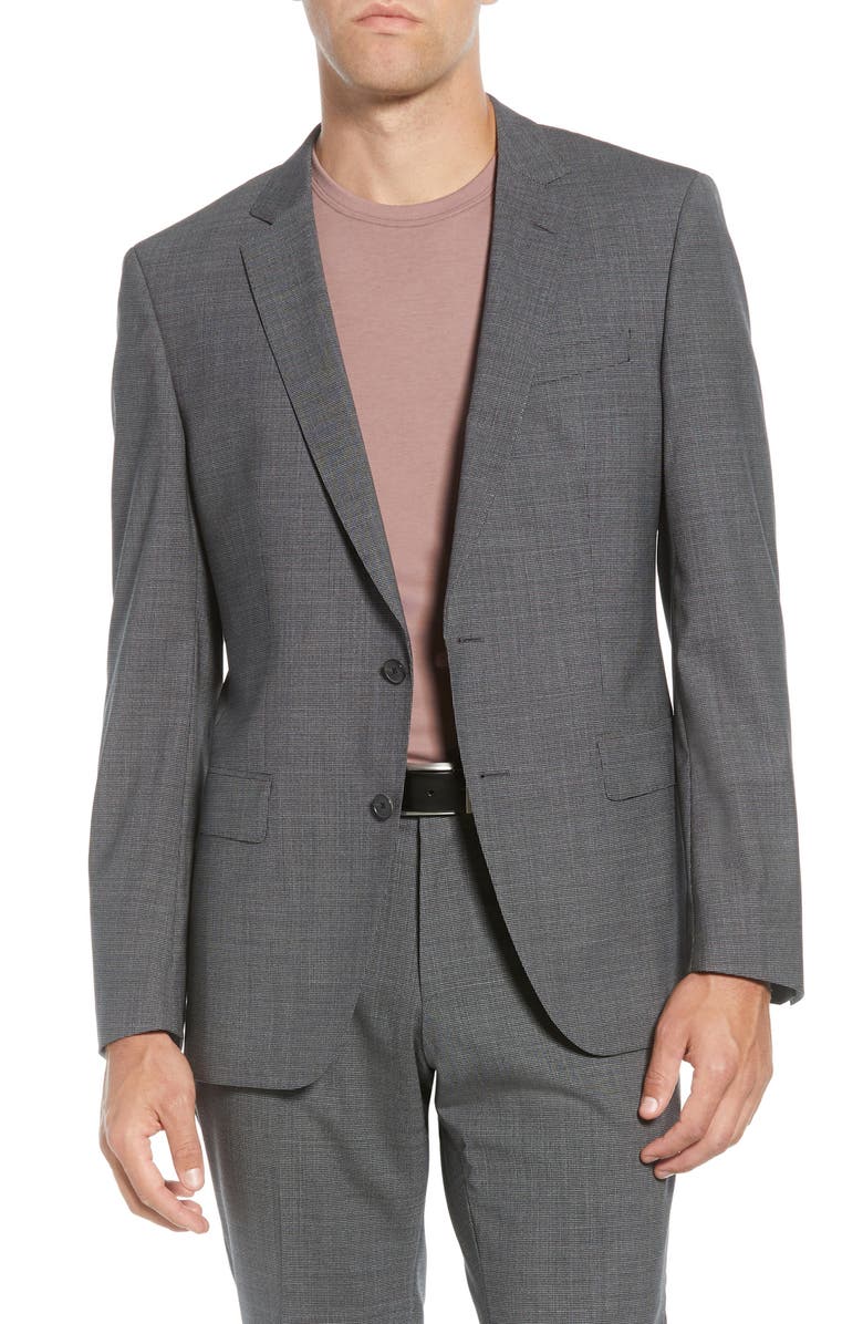 BOSS Huge/Genius Trim Fit Houndstooth Wool Suit, Alternate, color, 