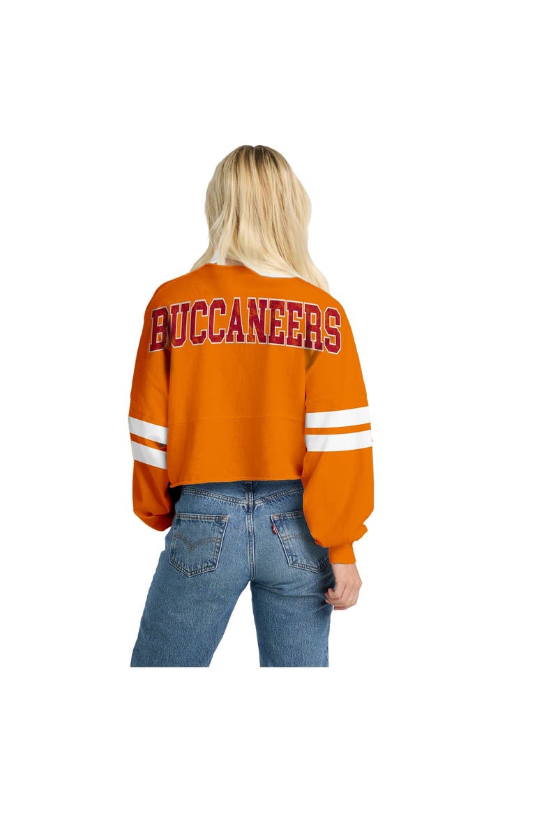 Women's Spirit Jersey  Orange Tampa Bay Buccaneers Oversized Cropped Stripe Long Sleeve T-Shirt, Alternate, color, Orange
