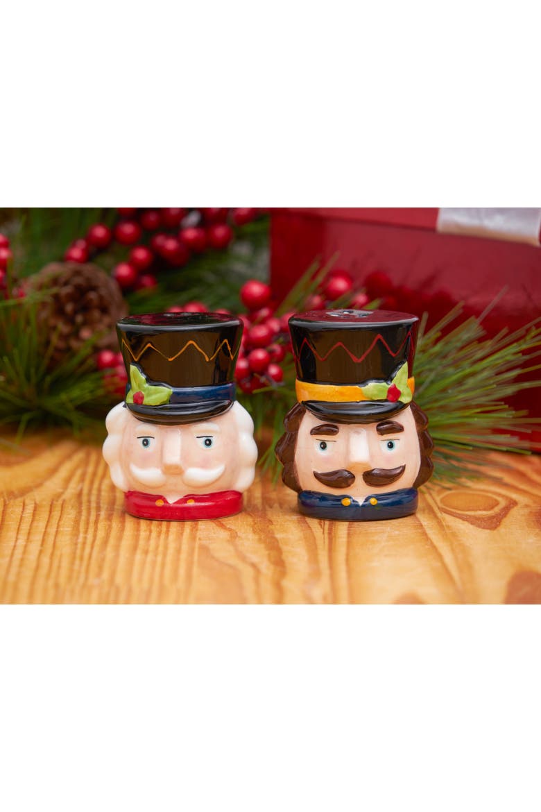 Nutcracker Soldiers Dolomite Christmas Salt & Pepper Shaker Set of 2, Alternate, color, Red