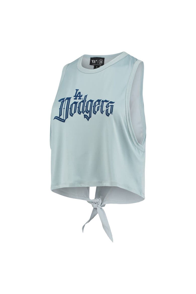 Women's The Wild Collective Light Blue Los Angeles Dodgers Open Back Twist-Tie Tank Top, Alternate, color, Light Blue