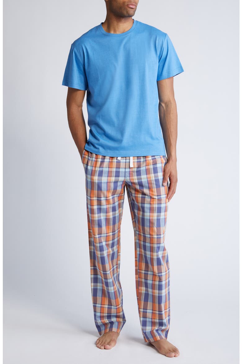 Lessons in Color T-Shirt & Plaid Pajama Pants, Main, color, BLUE MULTI