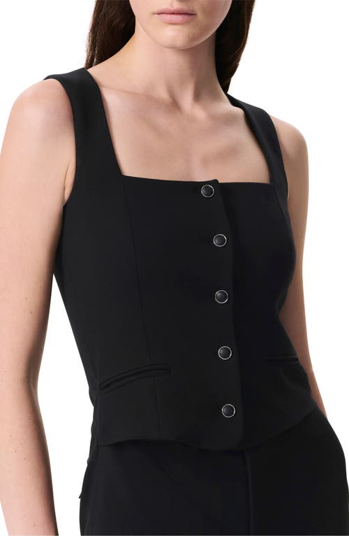 Rag & Bone Marianne Sleeveless Wide Leg Ponte Jumpsuit In Black