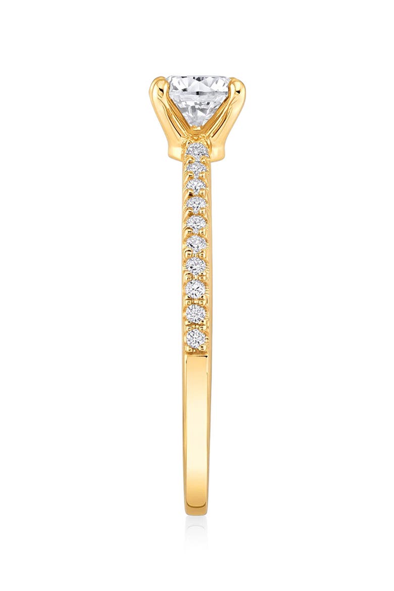 18k Gold Plated Cubic Zirconia Solitaire Ring, Alternate, color, 18 KT YELLOW GOLD CLEAR CZ