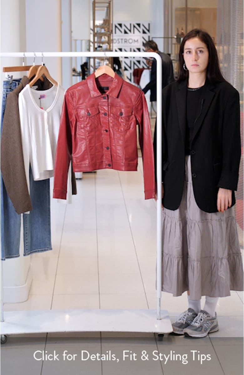 Julia Coated Crop Denim Trucker Jacket, sales video thumbnail