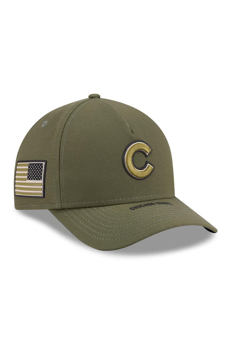 New Era Youth New Era Olive Chicago Cubs 2026 Armed Forces Day 9FORTY M-Crown Adjustable Hat, Main, color, Olive