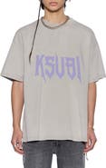 Ksubi Blasted Ekcess Oversize Distressed Graphic T-Shirt