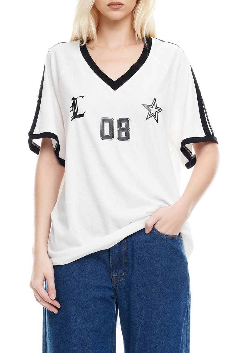 Spectate V-Neck Top, Main, color, PORCELAIN