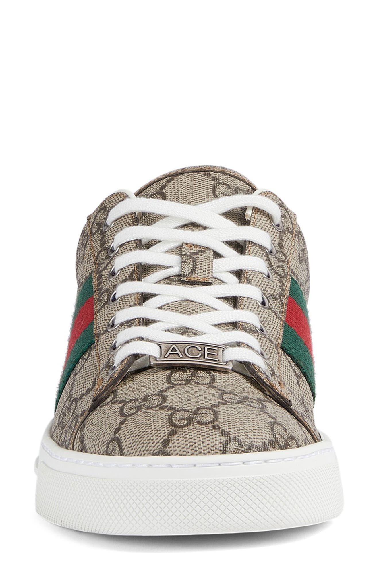 Gucci Ace Sneaker, Alternate, color, Beige/ Ebony