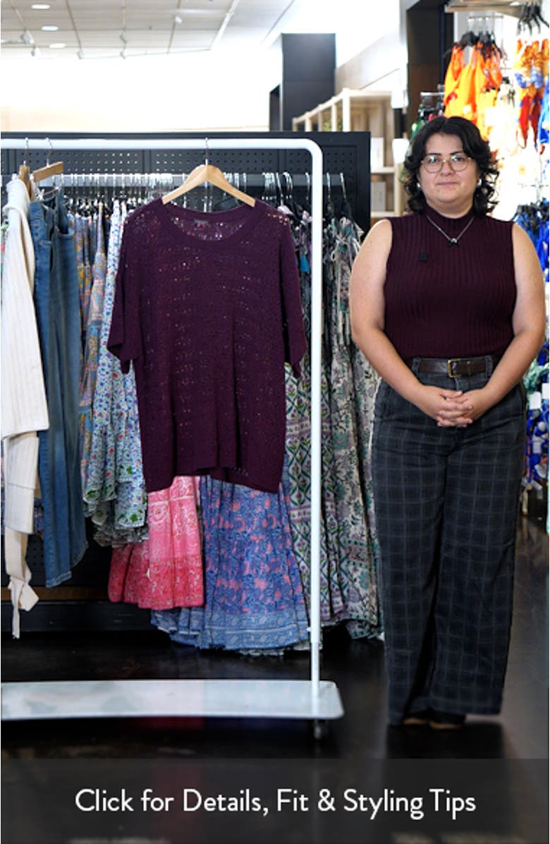 Open Stitch Short Sleeve Crewneck Sweater, sales video thumbnail