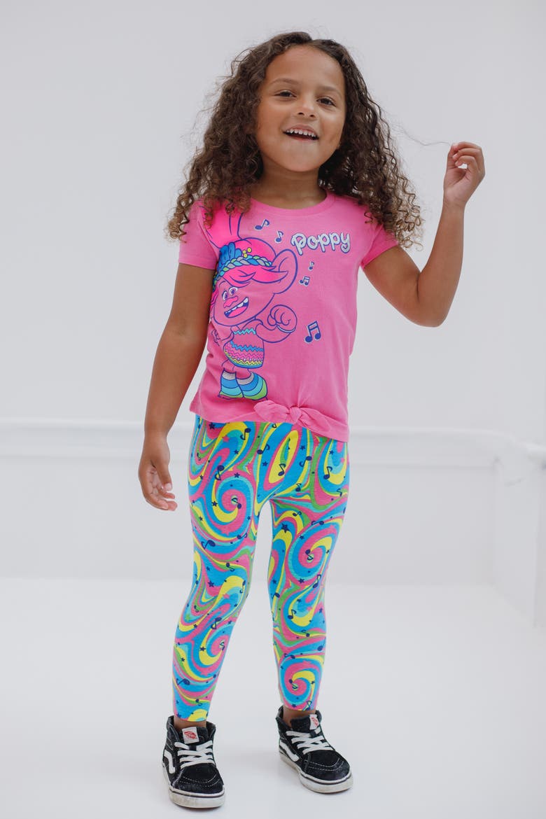 Trolls 2-Piece T-Shirt and Leggings Set, Alternate, color, Poppy Pink Swirl