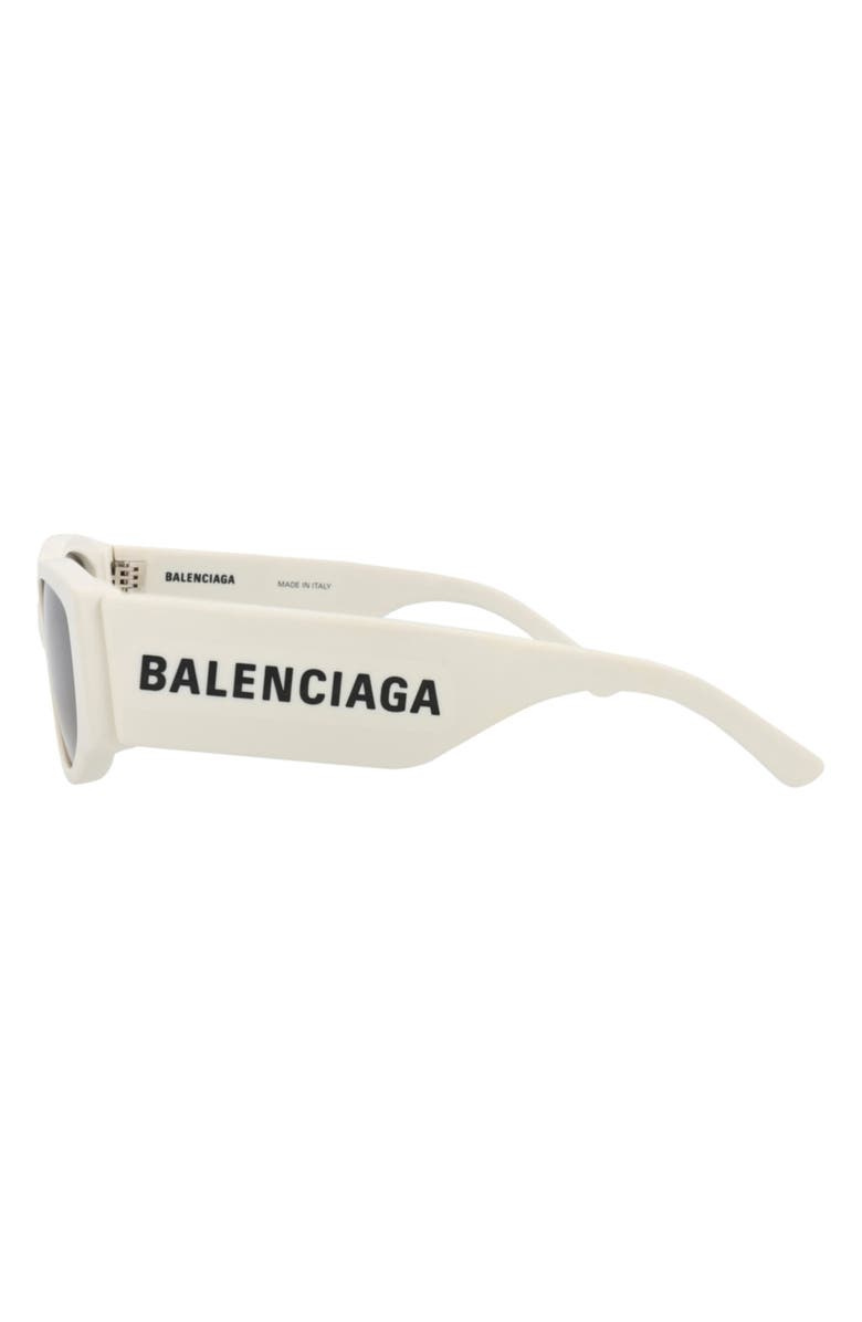 Balenciaga 56mm Oval Sunglasses, Alternate, color, White White Grey