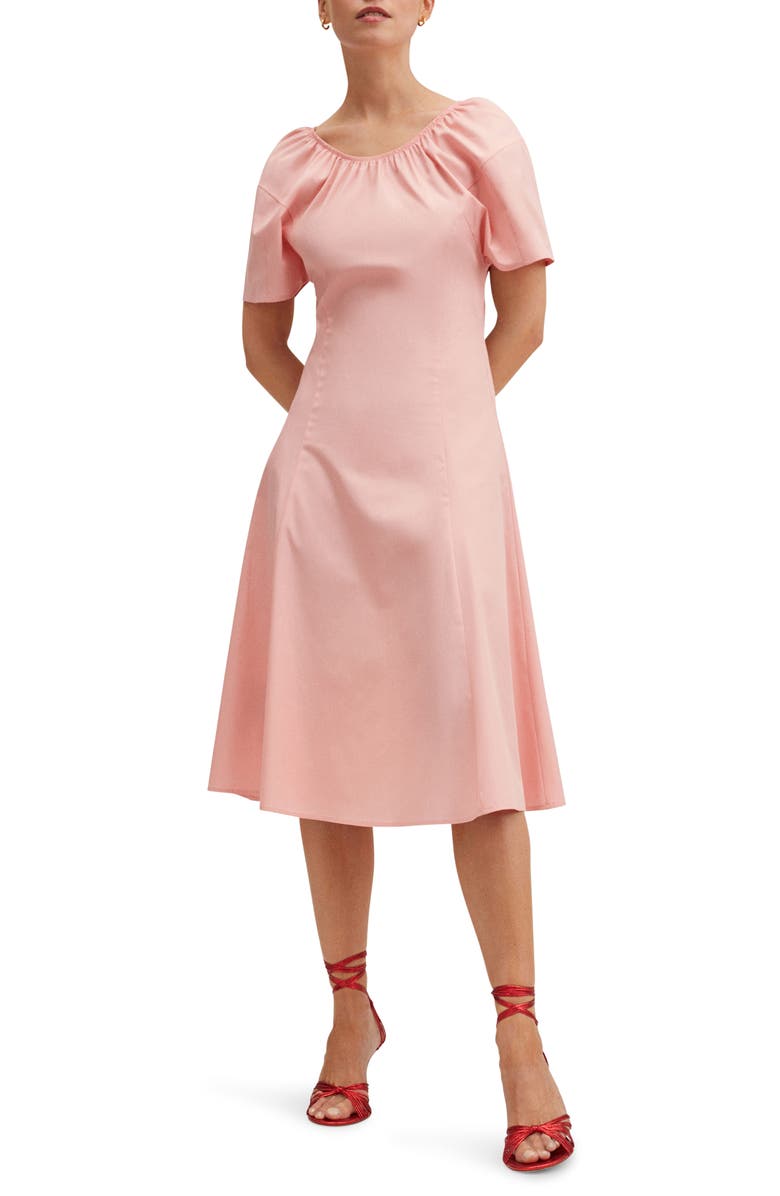 MANGO Fit & Flare Cotton Dress, Main, color, 