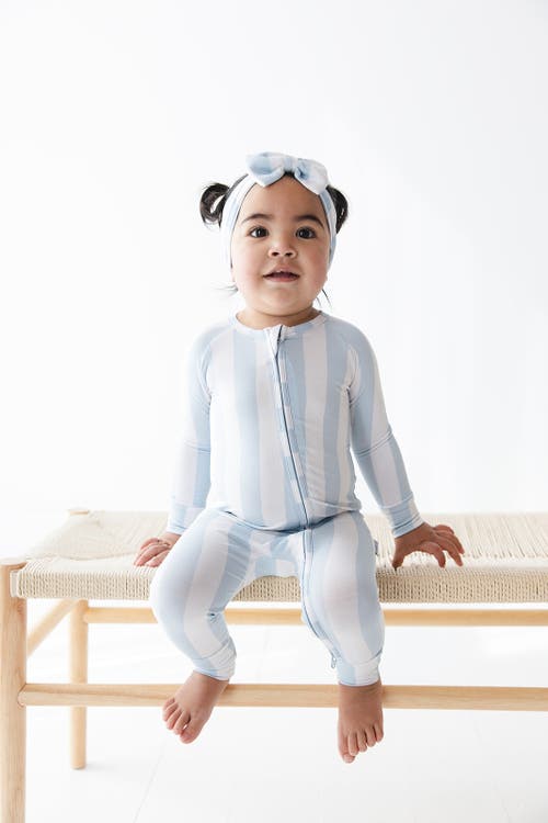 Charlie Lou Baby ® Cotton Candy Stripes Double Zipper Convertible Romper In Blue