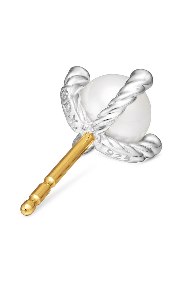 David Yurman Small Freshwater Pearl & Diamond Stud Earrings, Alternate, color, Pearl