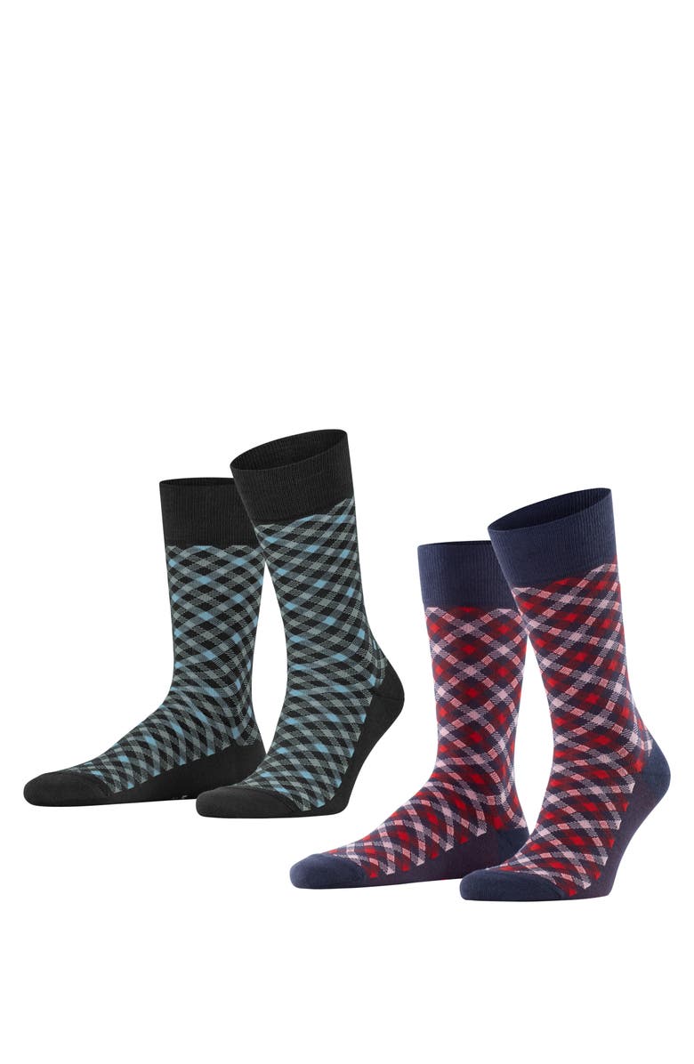 Falke Smart Check 2-Pack Dress Socks, Main, color, Assortment 10
