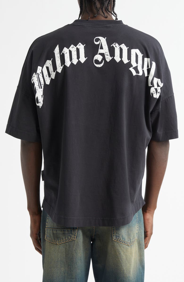 Palm Angels Curved Logo Graphic T-Shirt, Alternate, color, 