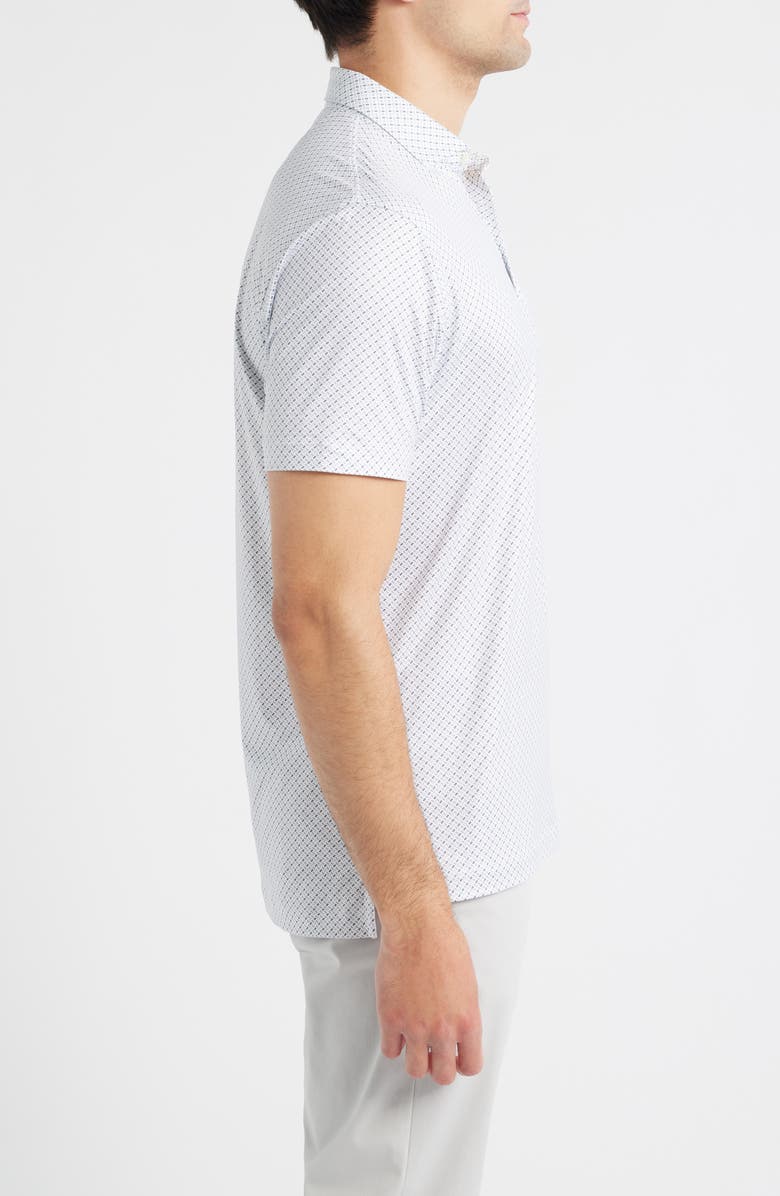 johnnie-O Ralph Geo Print Featherweight Performance Polo, Alternate, color, White