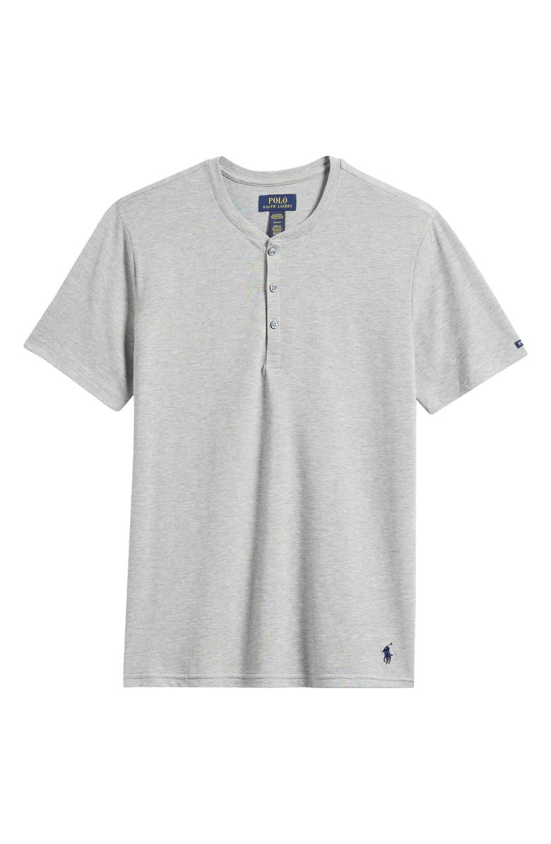 Polo Ralph Lauren Featherweight Short Sleeve Henley Pajama Top, Main, color, Grey