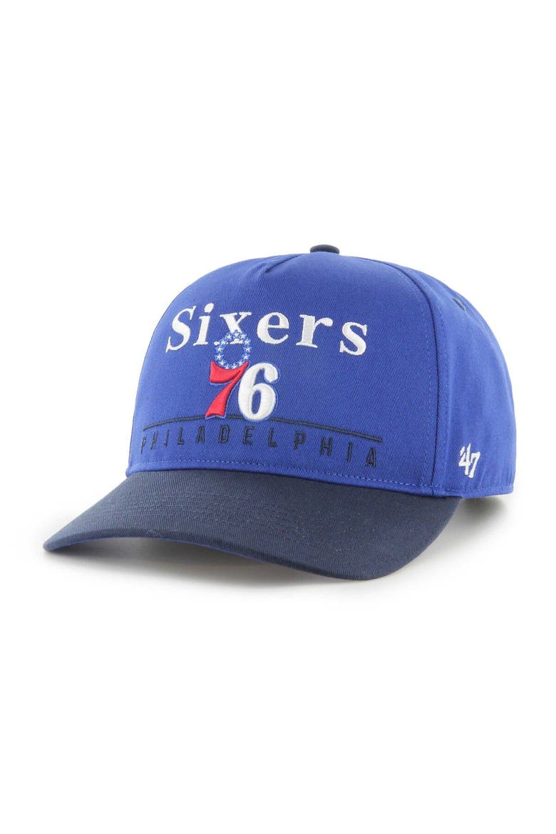 Men's '47 Royal/Black Philadelphia 76ers Super Hitch Adjustable Hat, Main, color, Royal