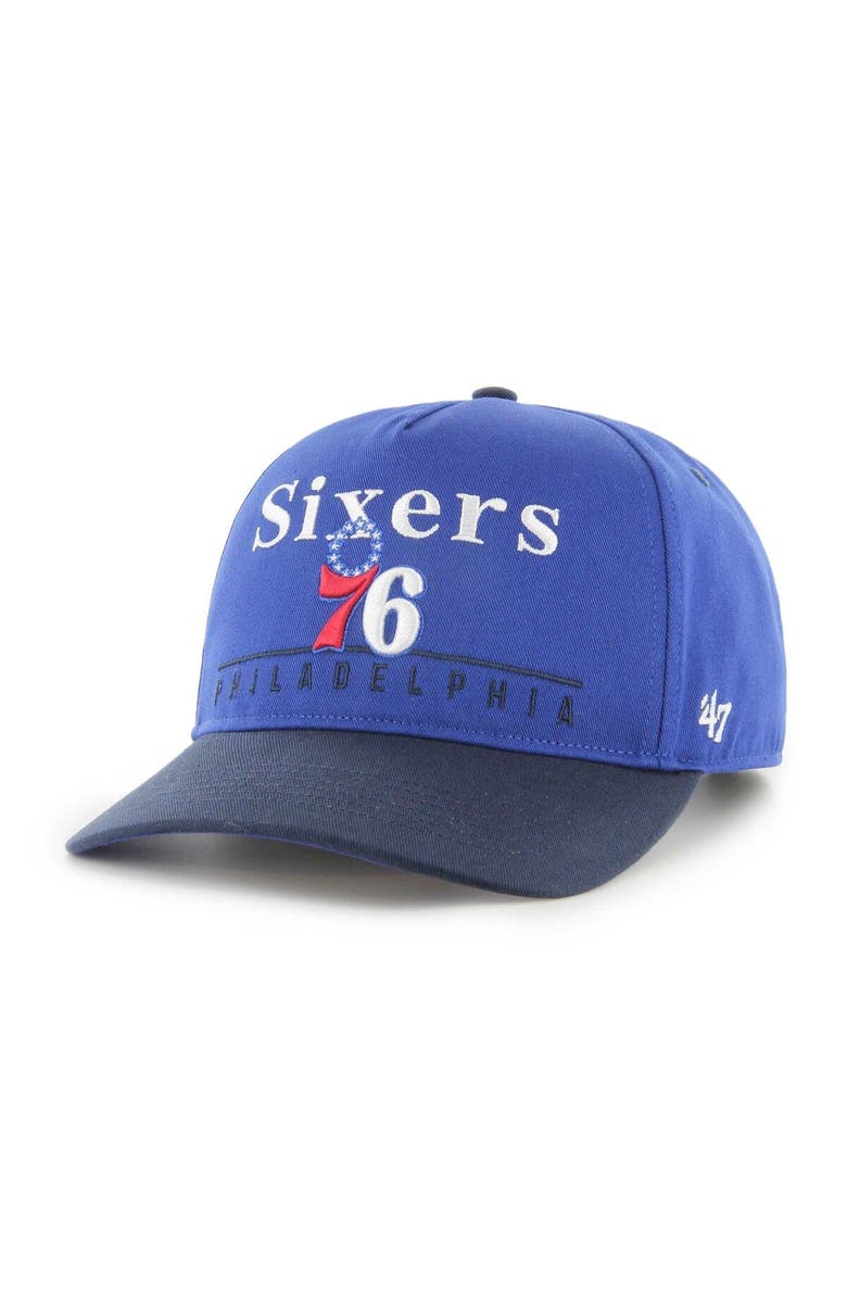 '47 Men's '47 Royal/Black Philadelphia 76ers Super Hitch Adjustable Hat, Main, color, 