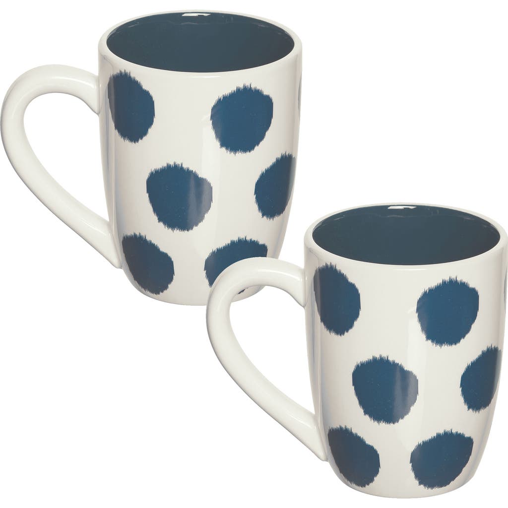 Carol & Frank Indigo Dot Mug Set Of 2 30 oz In Blue