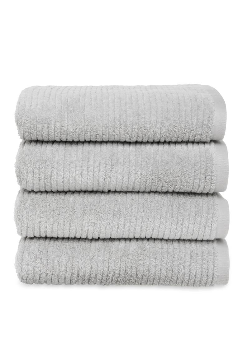Ribbed Cotton & Modal 4-Pack Bath Towels, Main, color, GREY VAPOR