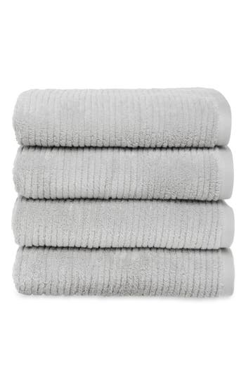 Nordstrom Ribbed Cotton & Modal 4-pack Bath Towels In Grey Vapor