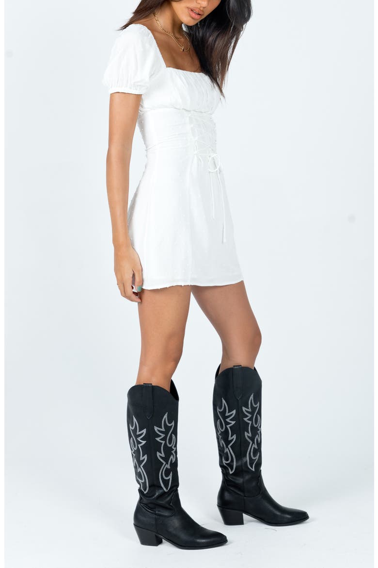 Fauci Lace-Up Minidress, Alternate, color, WHITE