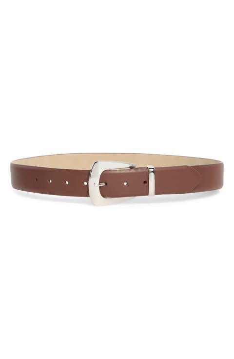 Crest Buckle Faux Leather Belt