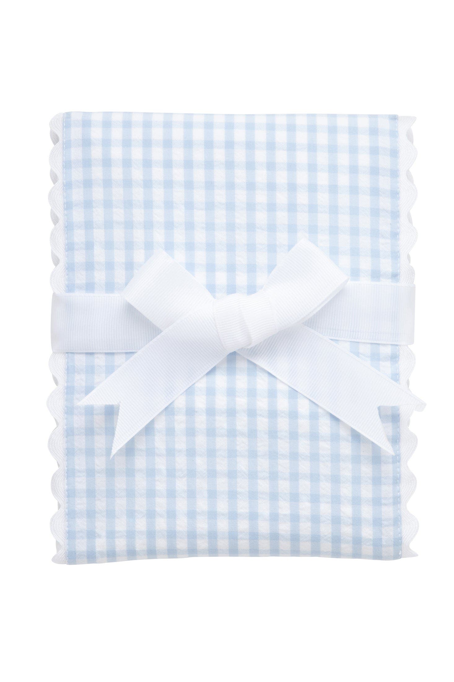3 Marthas Big Check Fancy Fabric Burp Cloth in Blue/white Trim 