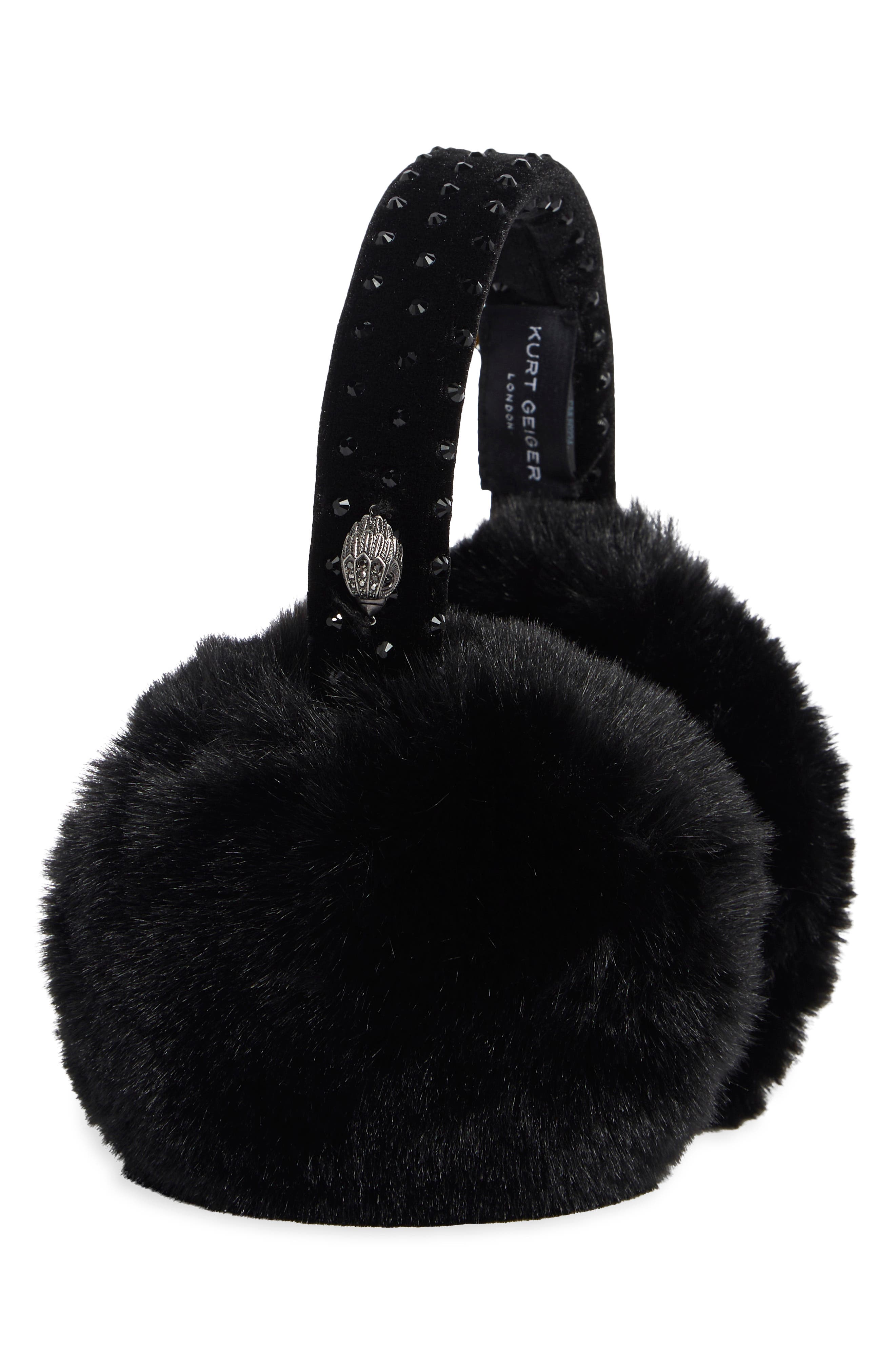 Crystal Embellished Faux Fur Earmuffs