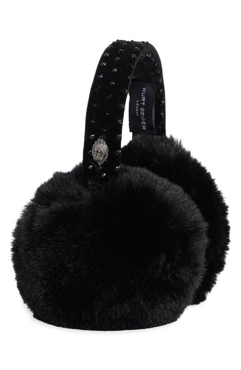 Crystal Embellished Faux Fur Earmuffs