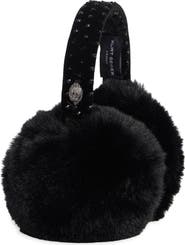 Kurt Geiger London Crystal Embellished Faux Fur Earmuffs