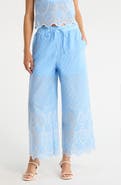 SUGARLIPS Geyser Striped Eyelet Wide Leg Pants