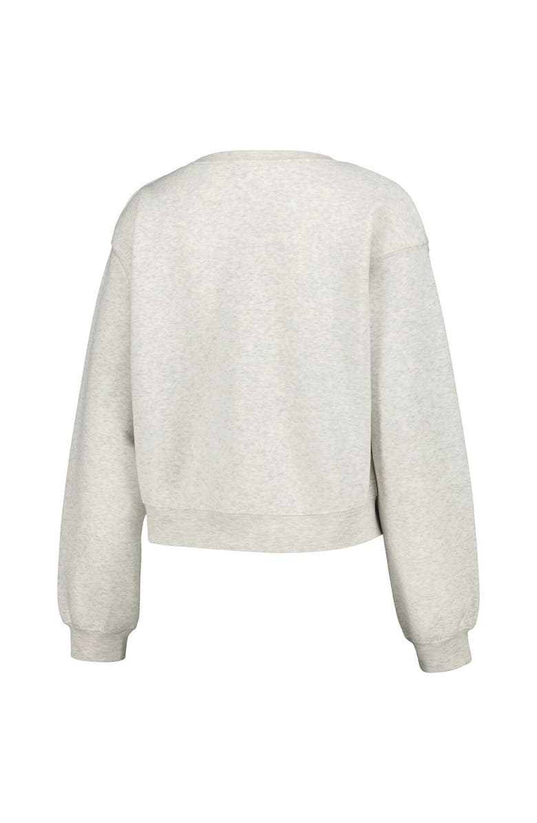 ZOOZATZ Women's ZooZatz Oatmeal North Carolina Tar Heels Core Chenille Cropped Pullover Sweatshirt, Alternate, color, Heather Gray