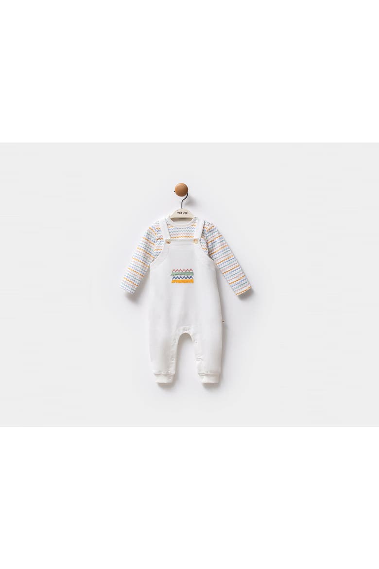 Zigzag Overalls Set, Alternate, color, Ivory