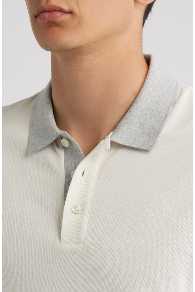 Parlay Contrast Collar Cotton Polo, Alternate, color, OPEN WHITE