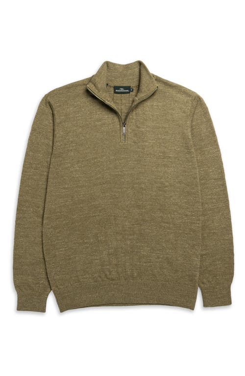 Rodd & Gunn Fortrose Cotton Quarter Zip Sweater In Green