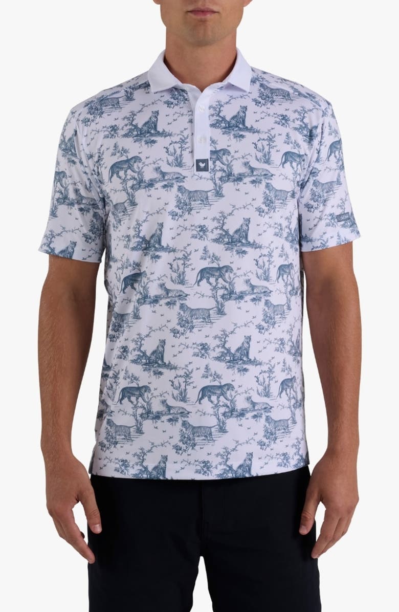 Bad Birdie Core Jungle Cat Performance Golf Polo, Main, color, Prowl King