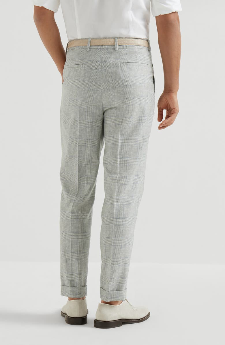 Brunello Cucinelli Prince of Wales trousers, Alternate, color, Pearl Grey
