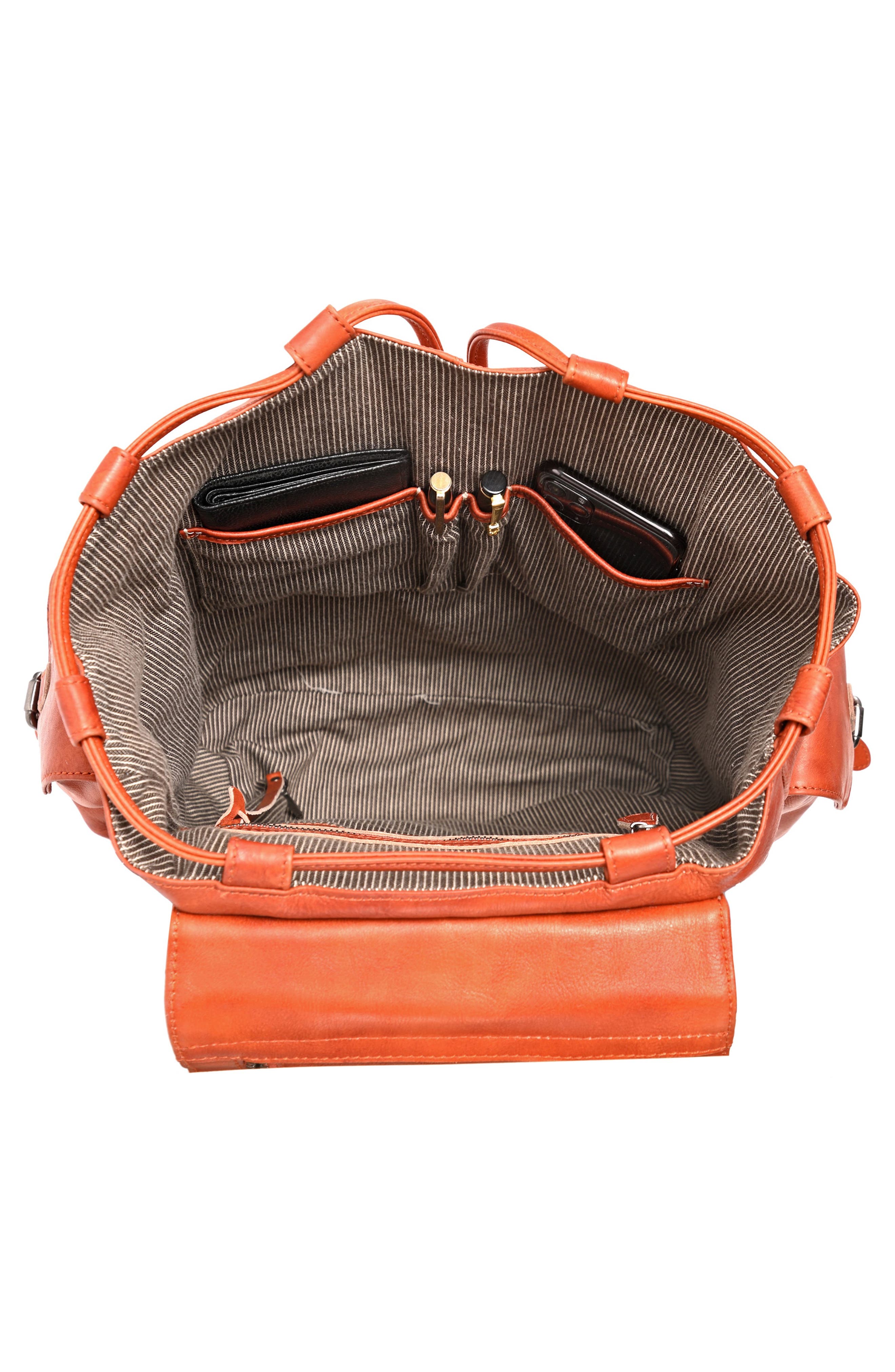 OLD TREND Bryan Leather Backpack, Alternate, color, Cognac