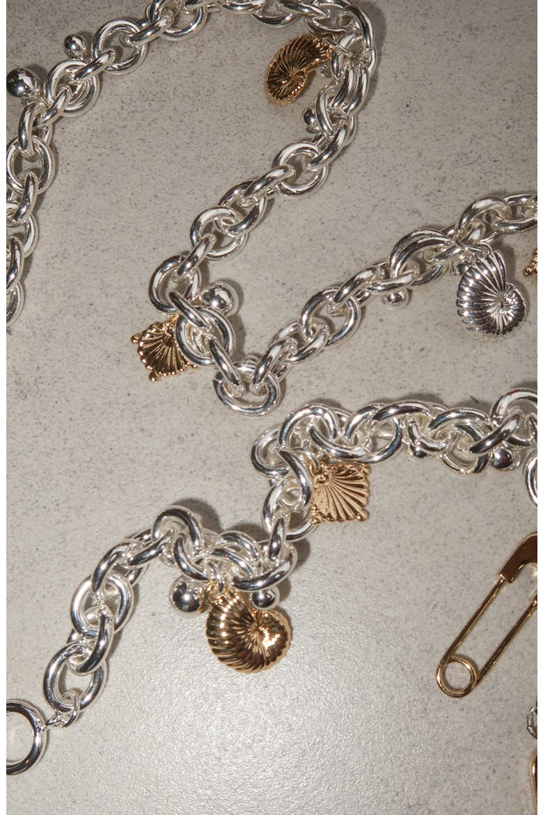 Stella Curb Chain Bracelet in Silver and Two Tone, Alternate, color, Silver / Two Tone