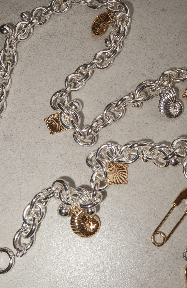 YOJ Stella Curb Chain Bracelet in Silver and Two Tone, Alternate, color, Silver / Two Tone