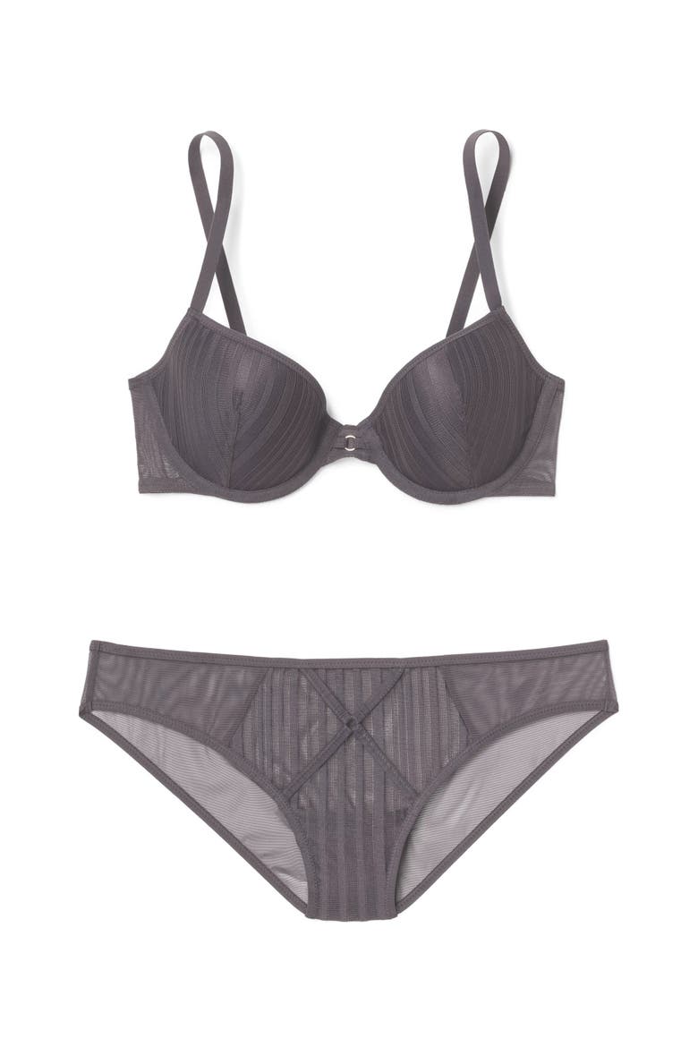 Holly Unlined Demi Bra, Alternate, color, Dark grey