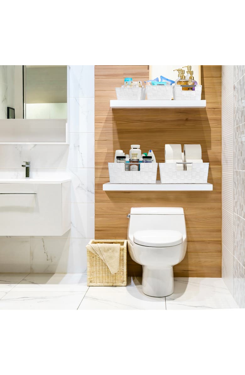 SORBUS Woven 9-Piece Storage Basket Set, Alternate, color, White