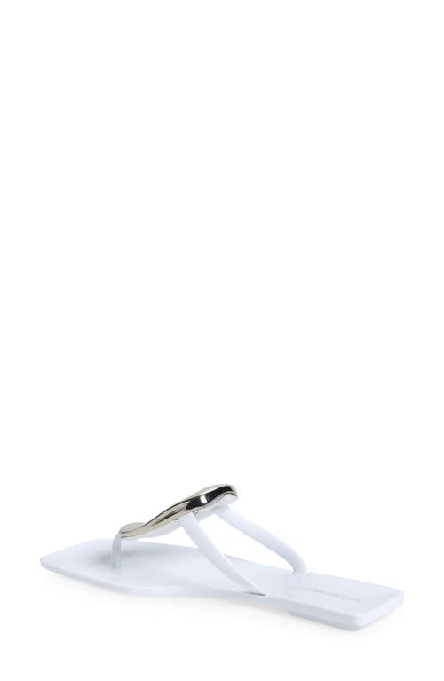 Jeffrey Campbell Linques Flip Flop In White Shiny Silver
