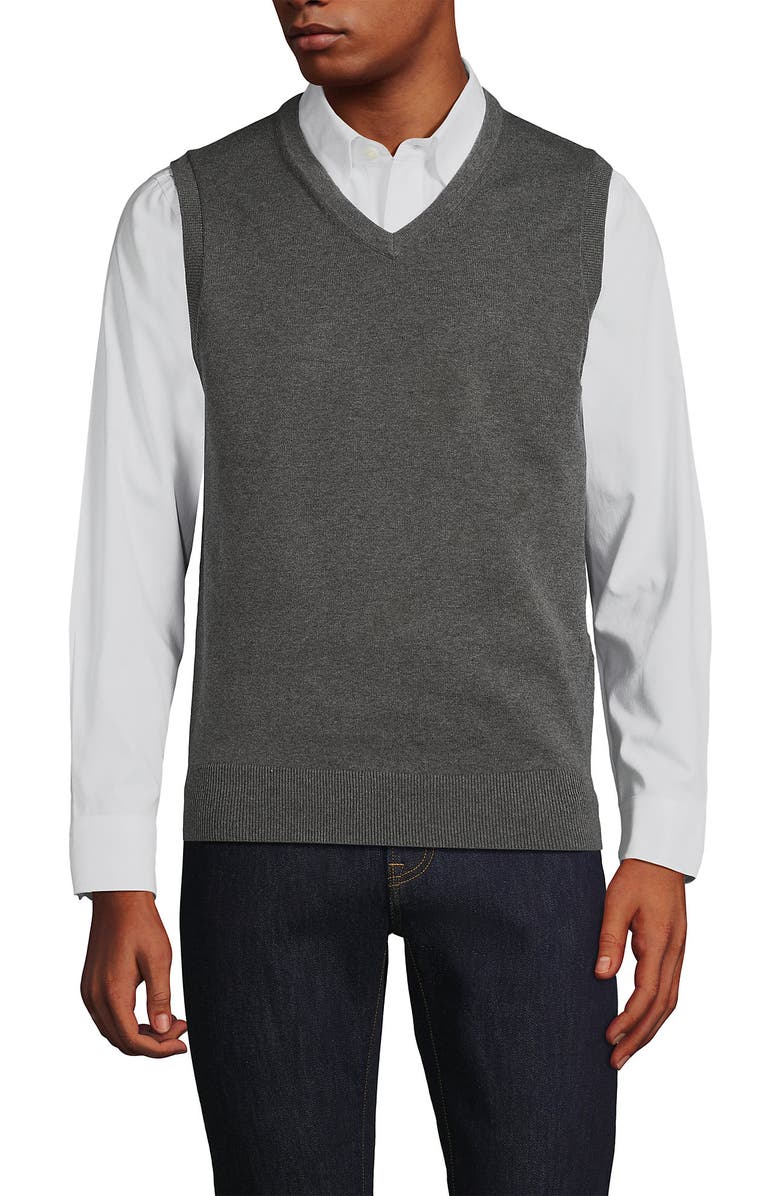 Lands
 End Fine Gauge Cotton Vest, Alternate, color, 
